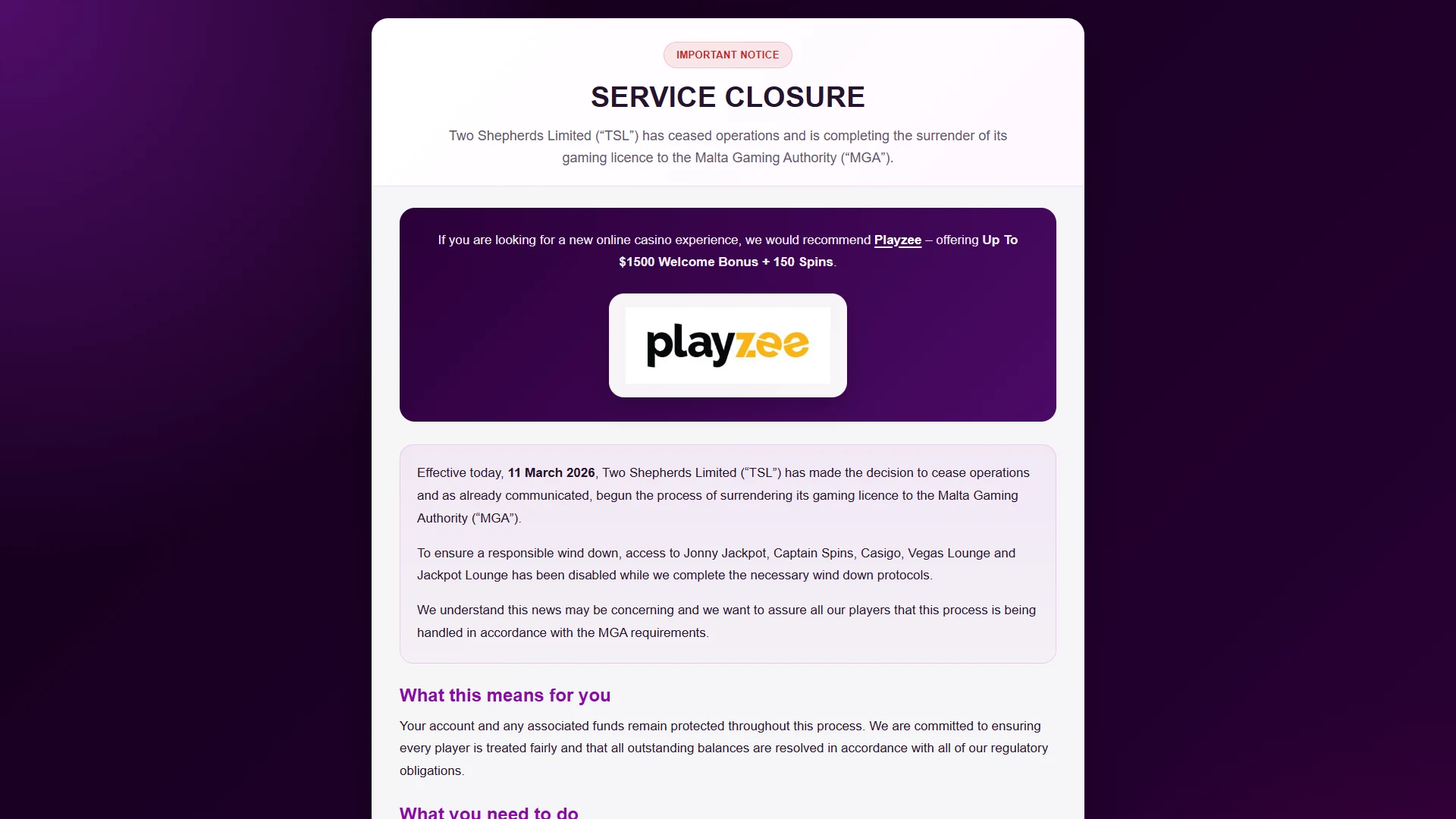 Jonny Jackpot homepage